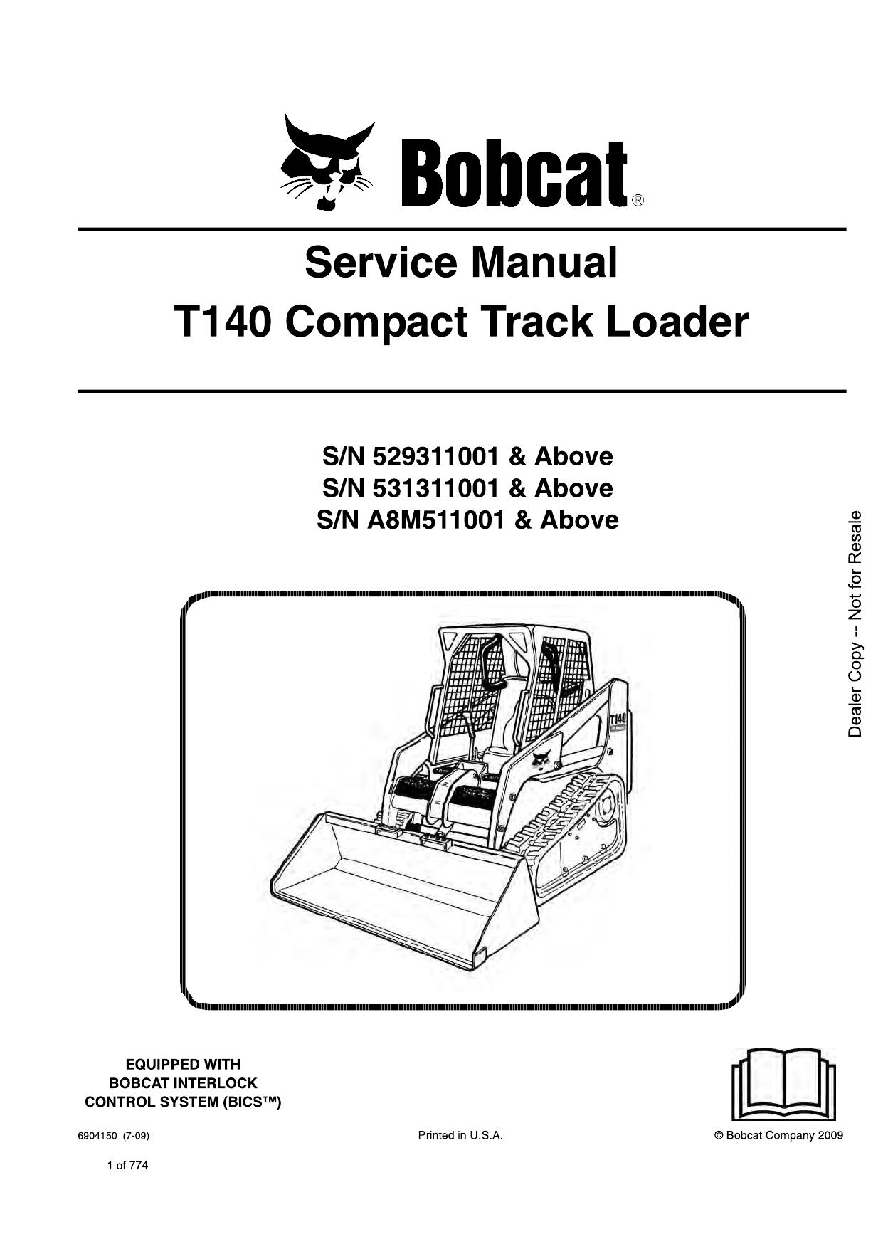 T140 Compact Track Loader Service Manual Bobcat 2